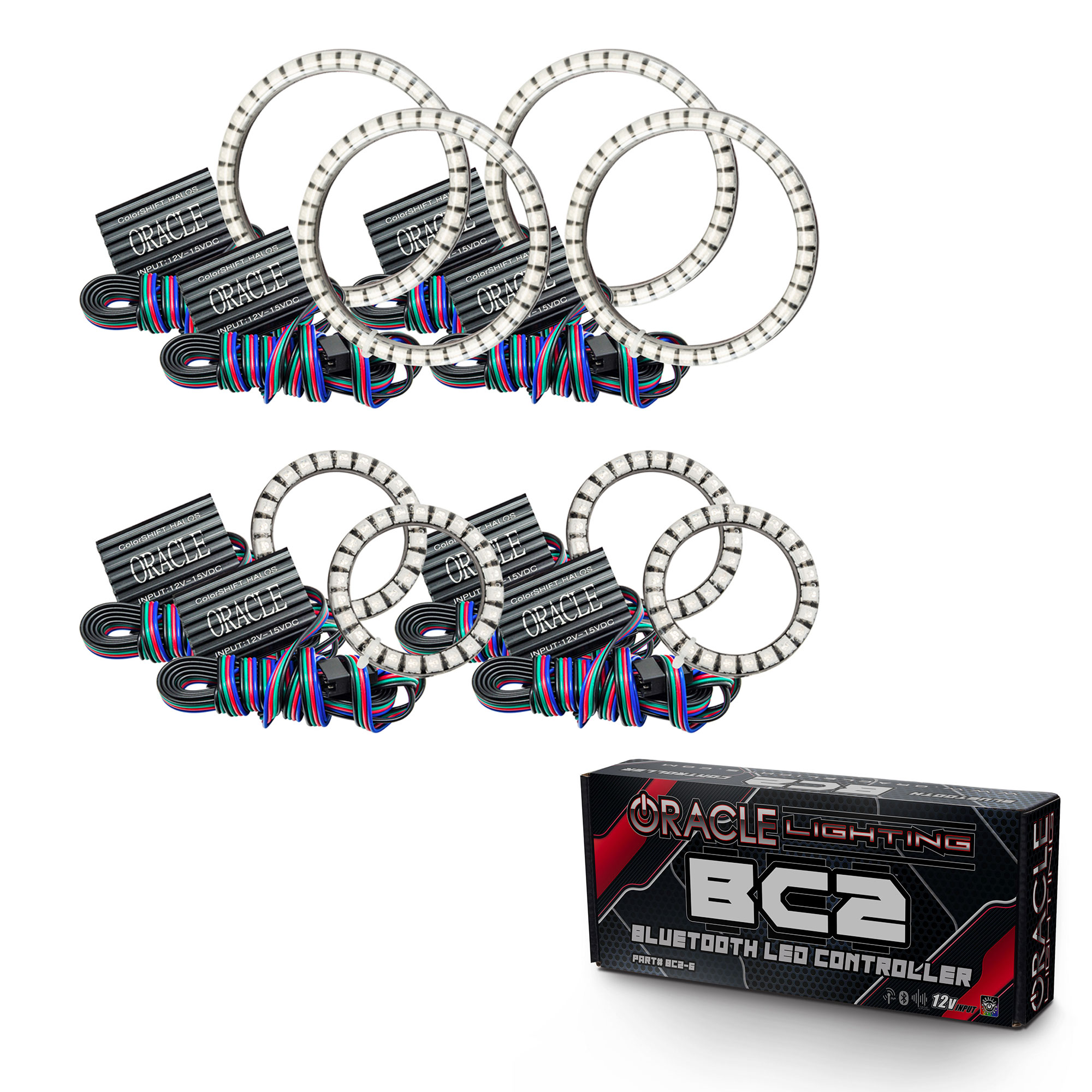 5835-335 - VECTOR Grille Surface Mount LED Halo Kit For Jeep JK/JL/JT - ColorSHIFT LED